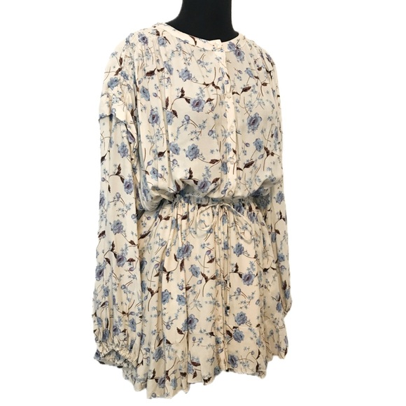 NWT Free People Blue Floral Print Dress - Picture 7 of 15